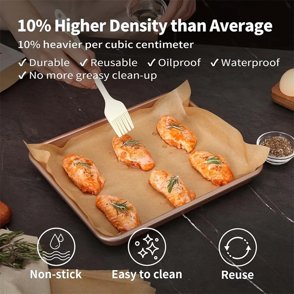 200 Pieces Parchment Paper Baking Sheets Non stick Pre-cut for Baking BBQ Paper Wax Paper Air Fryer Steaming Cookies Disposable
