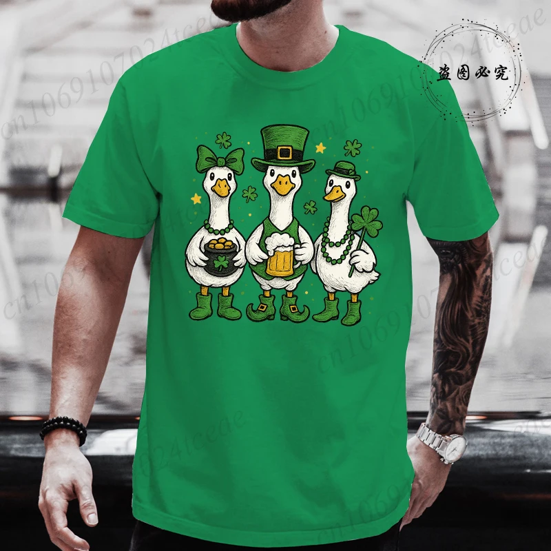 Funny St Patrick’s Day Drinking Tee for Men Women, Irish Cheers T-Shirts, Silly Goose Pub T-Shirts,Lucky Duck Irish Gift Tee