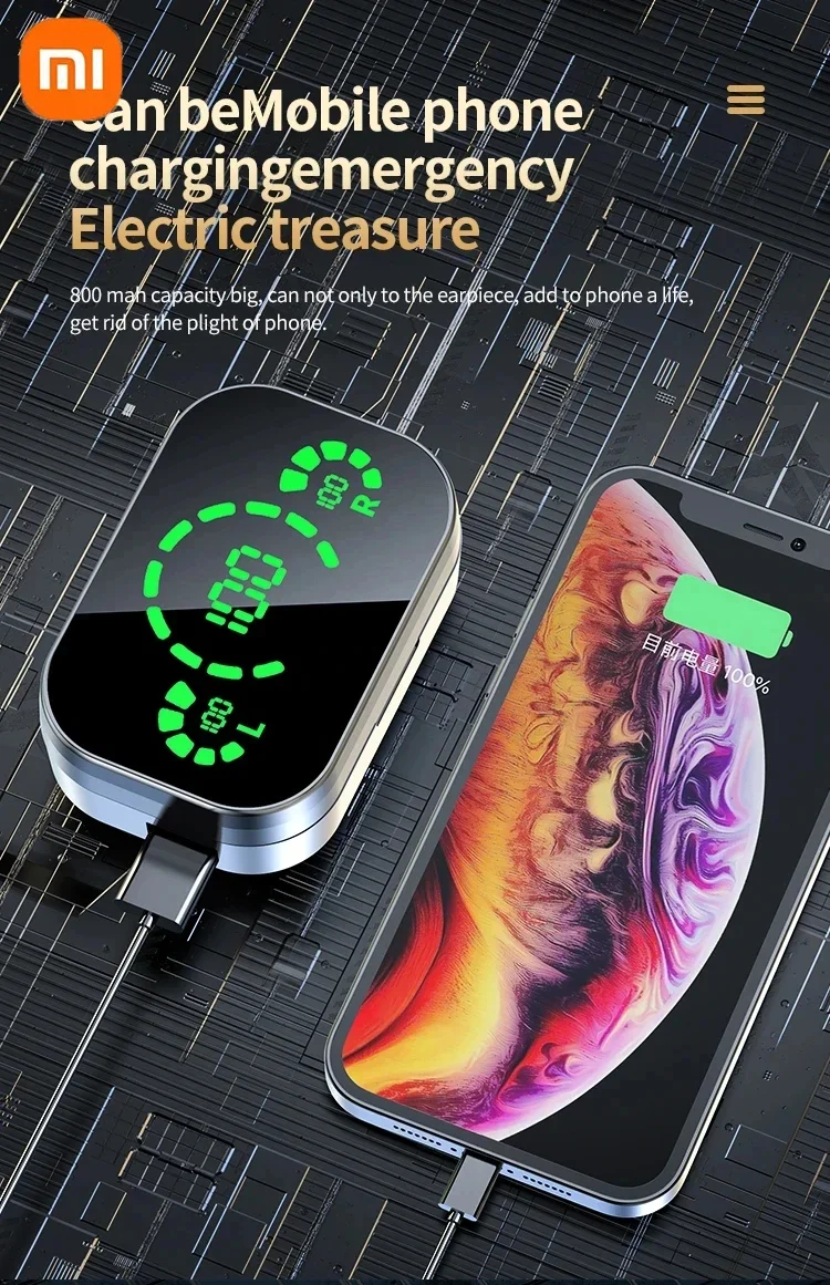 Xiaomi YD03 Bluetooth-наушники со светодиодным дисплеем, водонепроницаемые игровые наушники с высоким аккумулятором, беспроводные спортивные наушники TWS