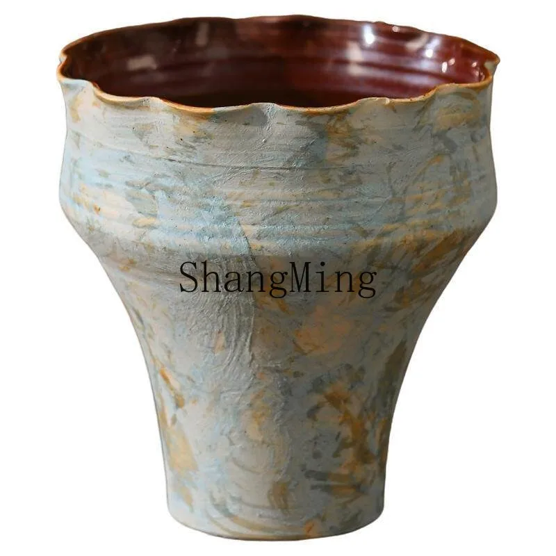 

DSA ceramic Phalaenopsis flower pot tall foot hand-painted light luxury high-grade Clivia green plant utensils ware decoration