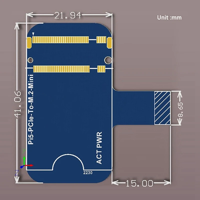 Raspberry pi 5,pcieからm.2 nvme ssd,fpc,デザイン差動2230用の冷却ファン付き拡張ボード