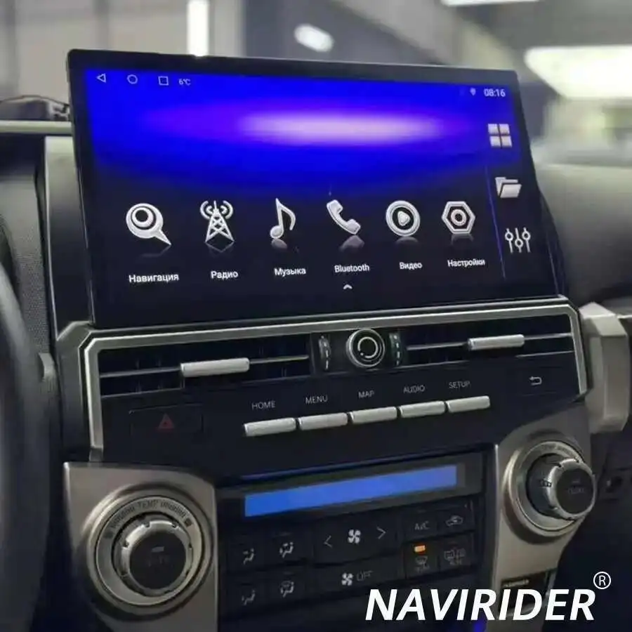 

13,3-дюймовый автомобильный радиоприемник Carplay для TOYOTA 4RUNNER 2009-2022 Android 14, мультимедийный плеер с сенсорным экраном, GPS-навигация, стерео 4G WIFI