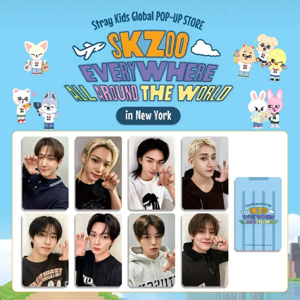 8pcs new STRAYKIDS New York pop-up small offline card full amount card collectible card Huang Xuanchen new album toy gift skzoo