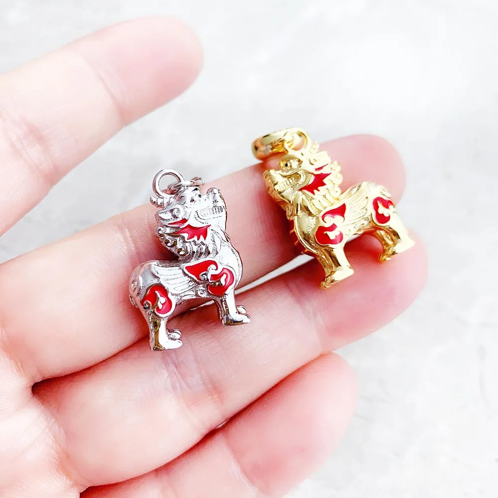 Chinese Pixiu Pendant 925 Sterling Silver Dangle Charm For Women Men Vintage Fine Jewelry Protection Gift