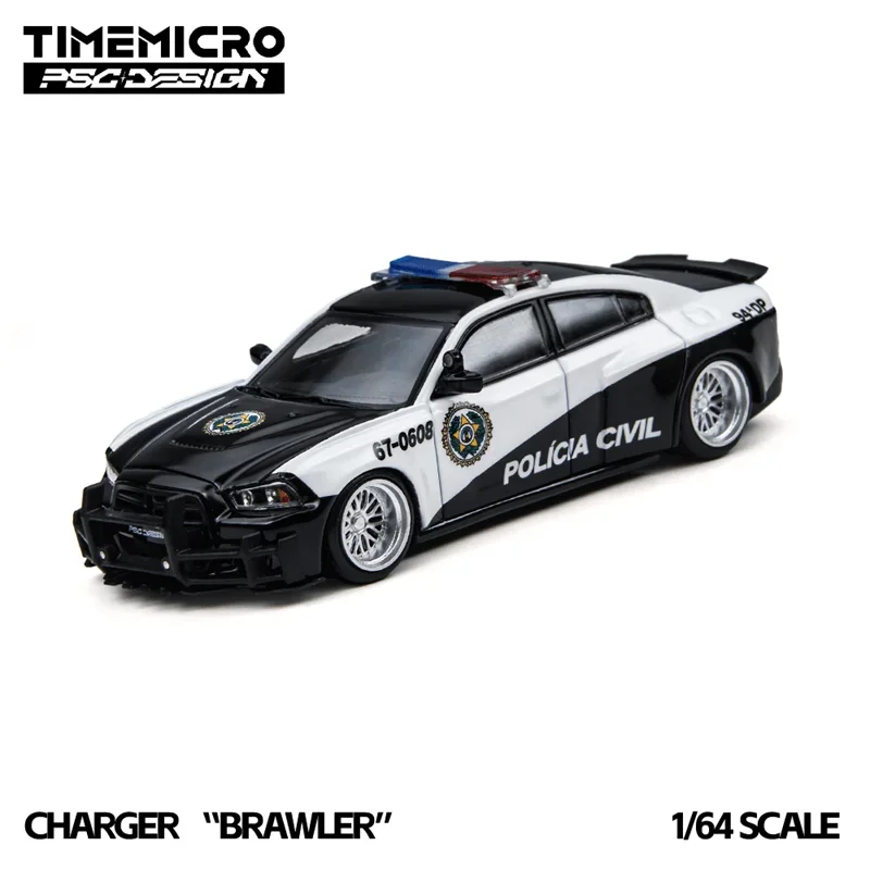 PreSale TimeMicro × PSC DESIGN 1:64 Charger Brawler Rio Black Die-Cast Car Model Miniature Gifts
