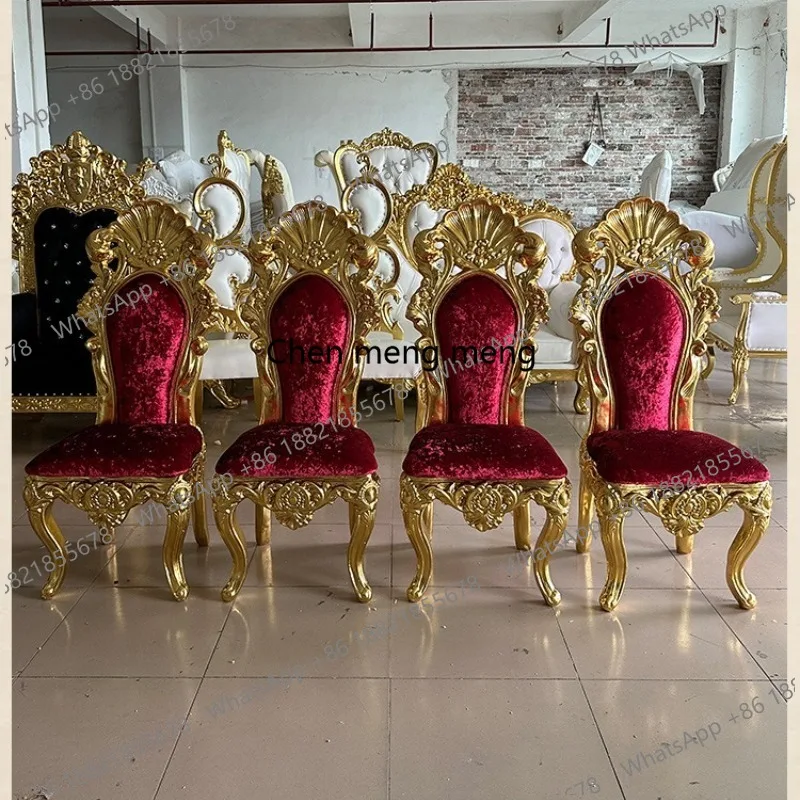 European wedding hotel special banquet chair, club leisure area high back sofa solid wood waiting chair