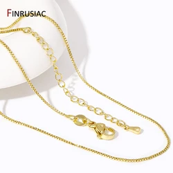 0.8 mm 18K Gold Plated Brass Box Chain Necklace For DIY Necklace Making Findings, Wholesale Link Chains Accessories