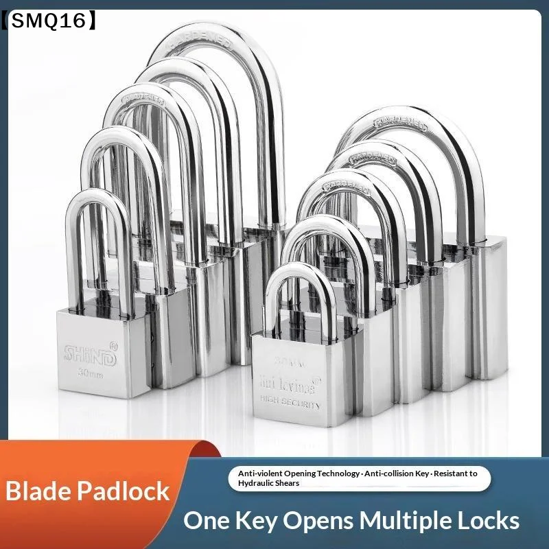 1 PCS High Security Stainless Steel Keyed Alike Padlocks Cut Resistant Shackle For Gates Lockers Warehouse【SMQ】