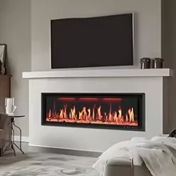 1500W for Home Hotel & Indoor Use Modern 3D LCD Electric Fireplace Heater with Remote Control Steel Construction