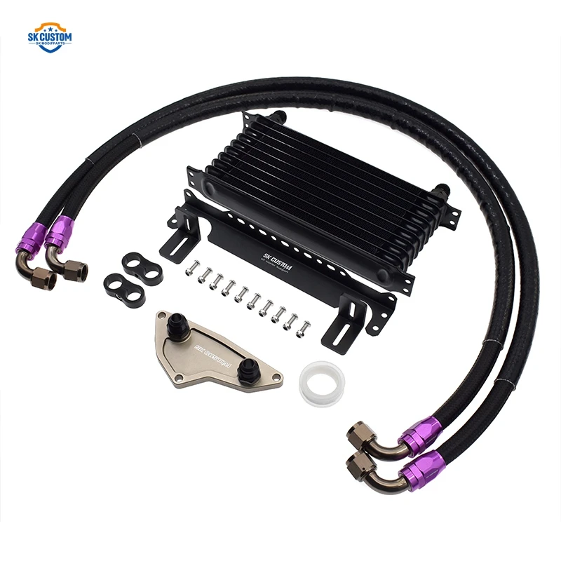 SK CUSTOM 10 Row Engine Oil Cooling Radiator Kit for Bmw N54 N55 Oil Cooling System With AN8 Nylon Hose