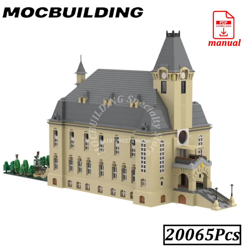 

Modern Church Castle with Garden Model MOC Building Blocks Bricks Architectured Construction Gift Present Display Toys