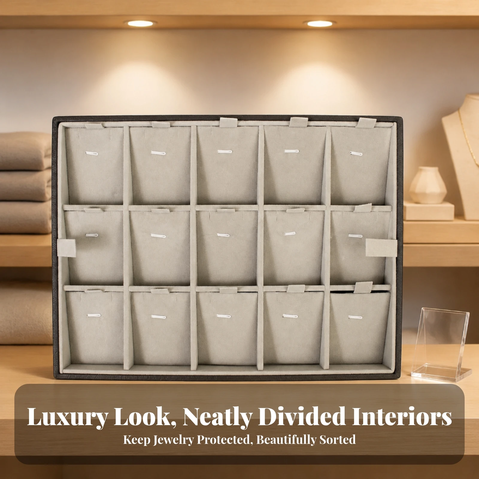Jewelry Box with Removable Tray Detachable Jewelry Storage Box with Tray Elegant Chic for Dresser