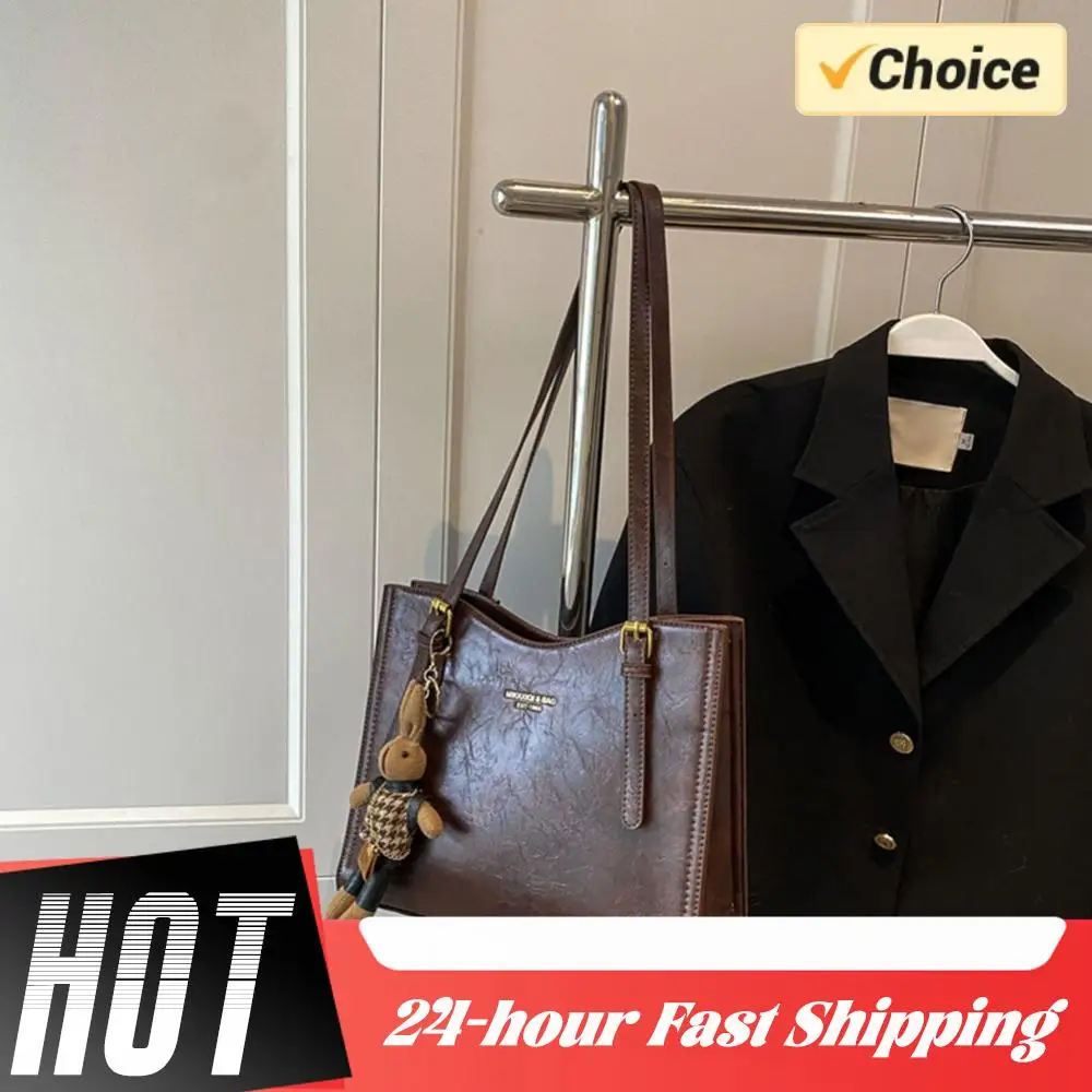 

Женская винтажная сумка через плечо с подвеской, повседневная сумка-тоут большой вместимости, мягкая сумка-тоут, дорожная сумка для женщин