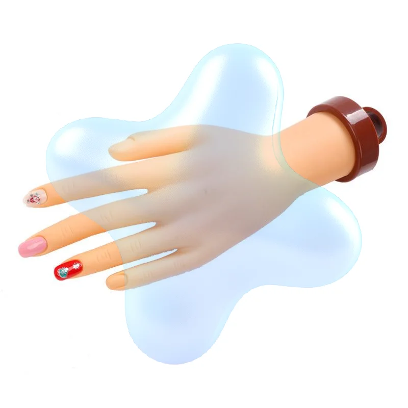 Nail Art Fake Hand Flexible Soft Adjustable Plastic Finger Practice Prosthetic Model Manicure Training Display Tool