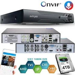 4CH 8CH Onvif CCTV DVR Hybrid Recorder 1080N 5IN1 XVR for AHD Analog TVI CVI Camera 1080P NVR For IP Cmaeras Support Audio