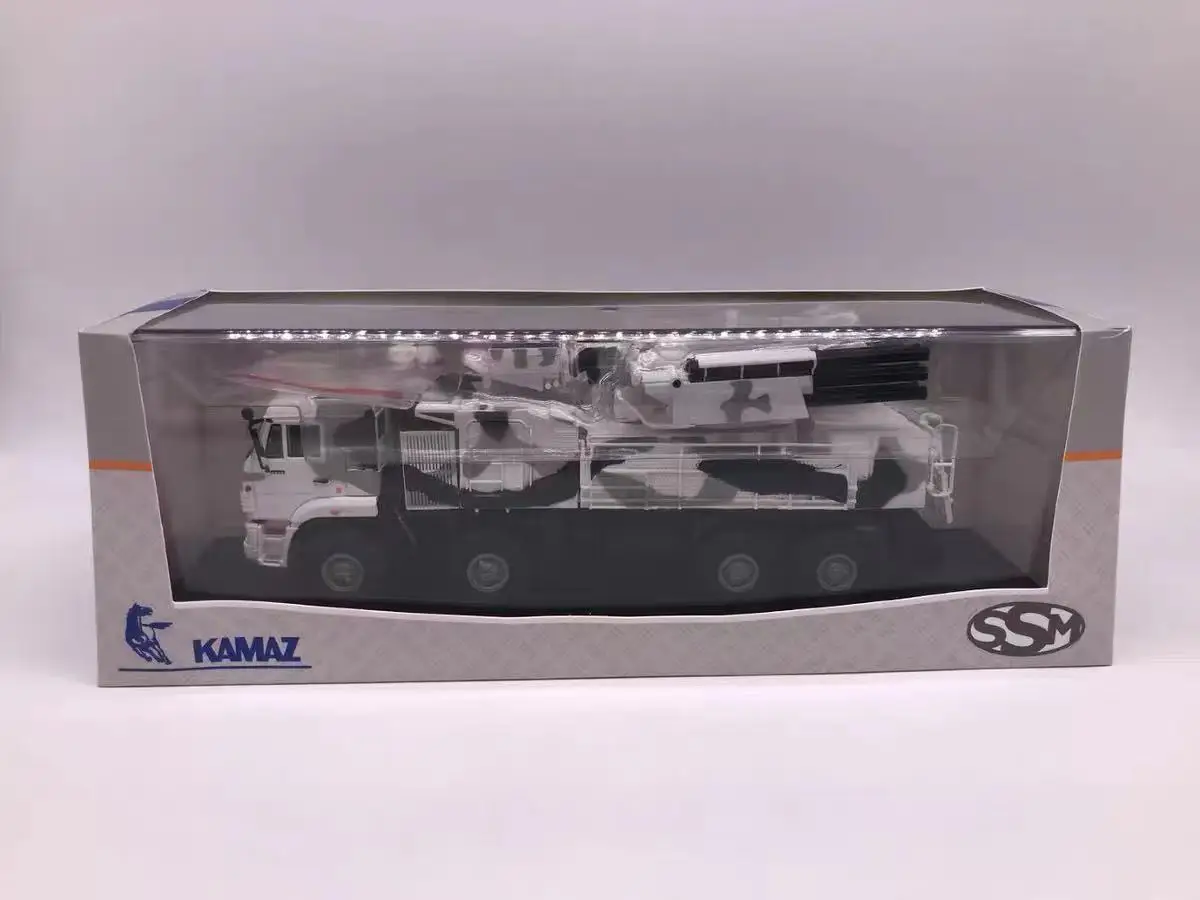 

Diecast 1:43 Scale Kamaz 6560 Air Defense Russian 96K6 Armor -S1 White Launch Loader Militarized Combat Car Model Collectible