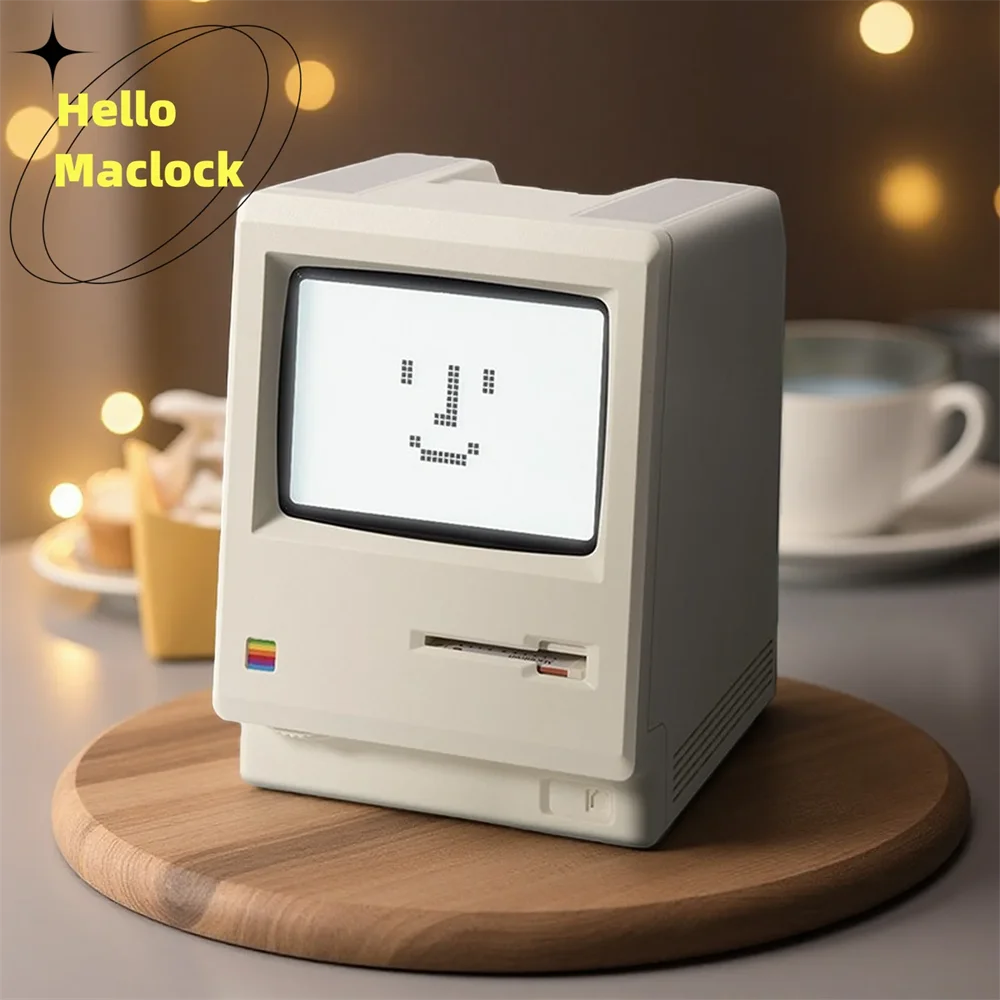 

Maclock Retro Clock Creativity Alarm Clock Student Specific Wake Up Artifact Desktop Decor Computer Keyboard Accessories Gift