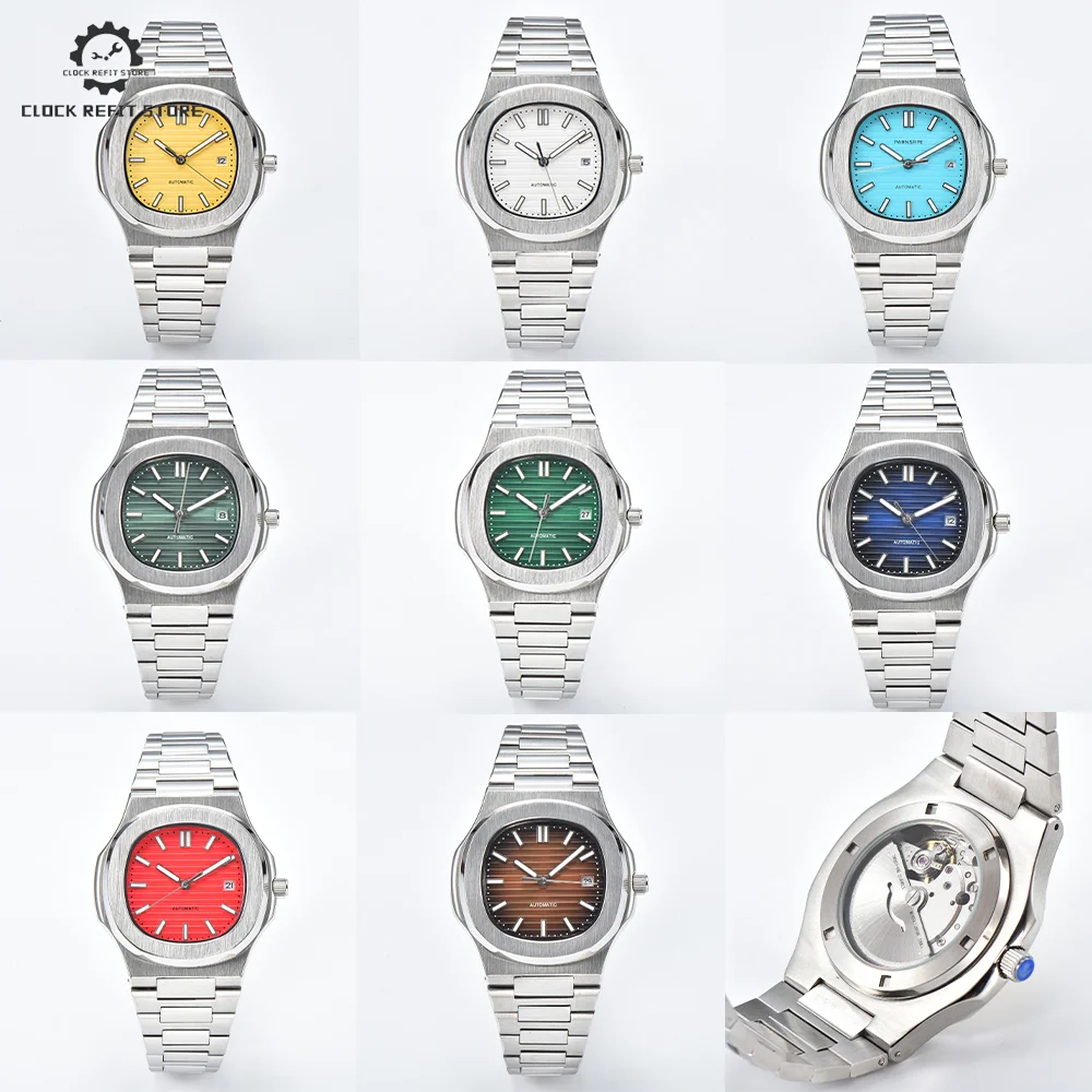 

7 Colors Luxury 40MM Square 8215 Movement Automatic Mechanical Men's Watch Sapphire Crystal Date Stainless Steel Strap