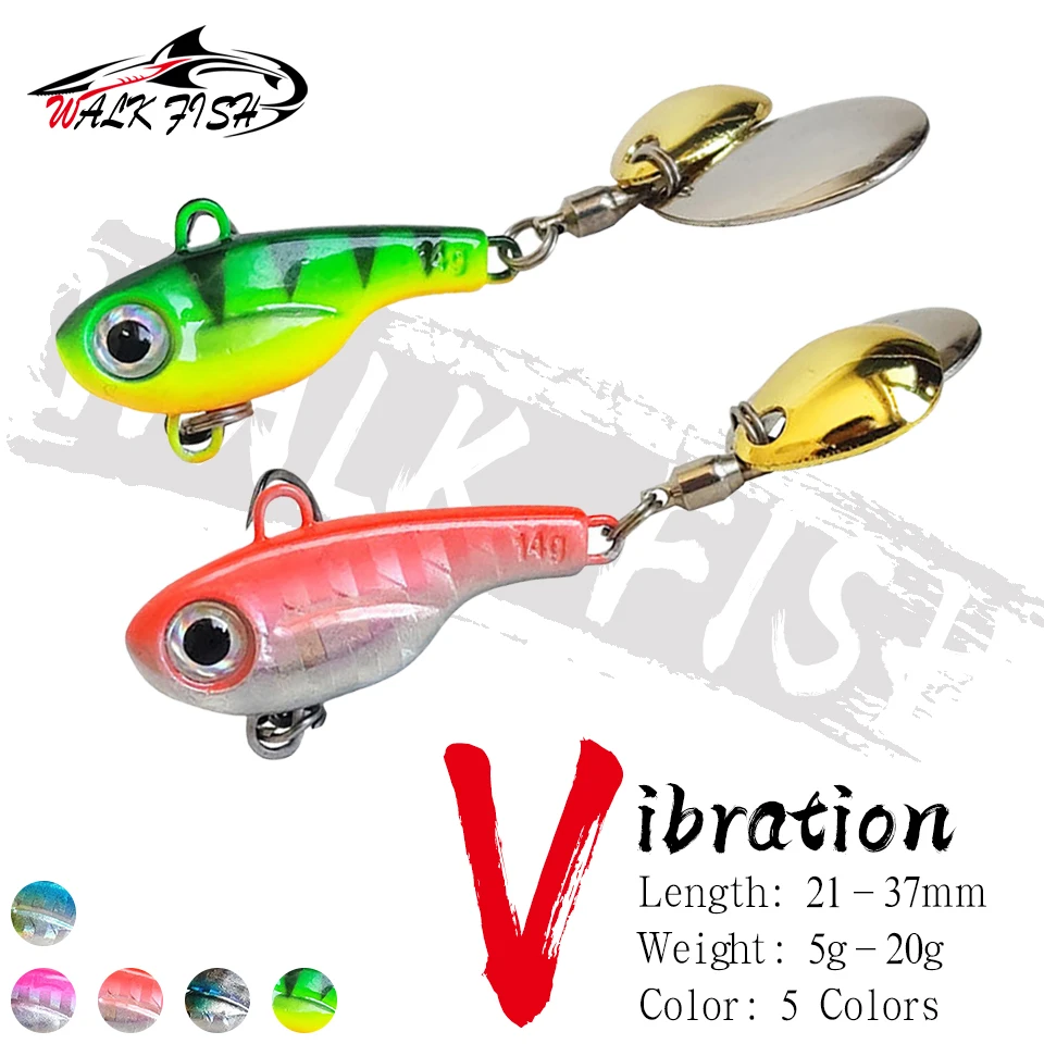 WALK FISH 5g-20g VIB Köder Neue rotierende Pailletten Barsch Mandarin Fisch Köder Stacheln Metall Köder Variable-Frequenz Vibration große Reichweite
