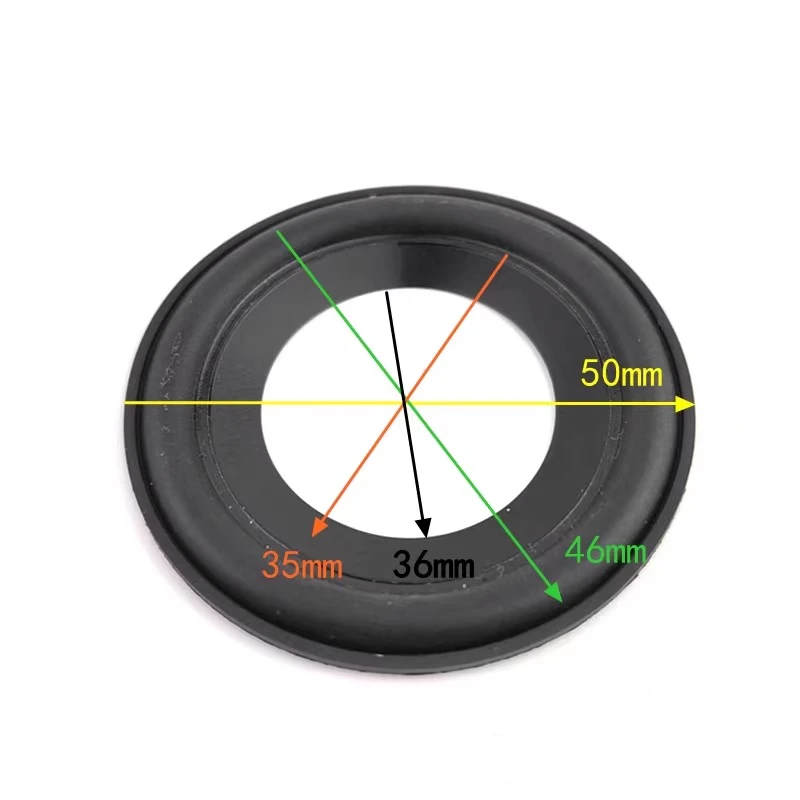 GHXAMO 2 inch 50mm Speaker Aluminum Basin+Rubber Edge Horn Repair Parts 2PCS - Image 3