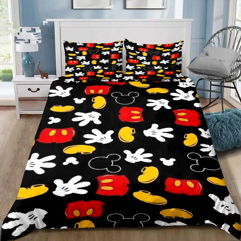 Hot -selling Cartoon Cute Rice Mouse Bedding, 3D Mickey Bedding Set Children's Bedroom Family Textile Quilt Pillow Case