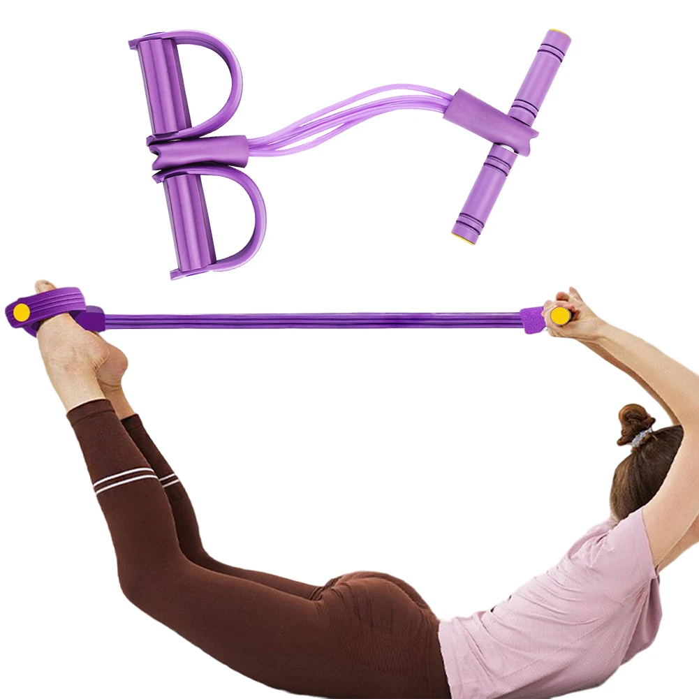 حبل توتر متعدد الوظائف للتمرين مع مقابض وأشرطة مقاومة للياقة البدنية وحزام مقاومة لدواسة القدم للنساء والرجال #5