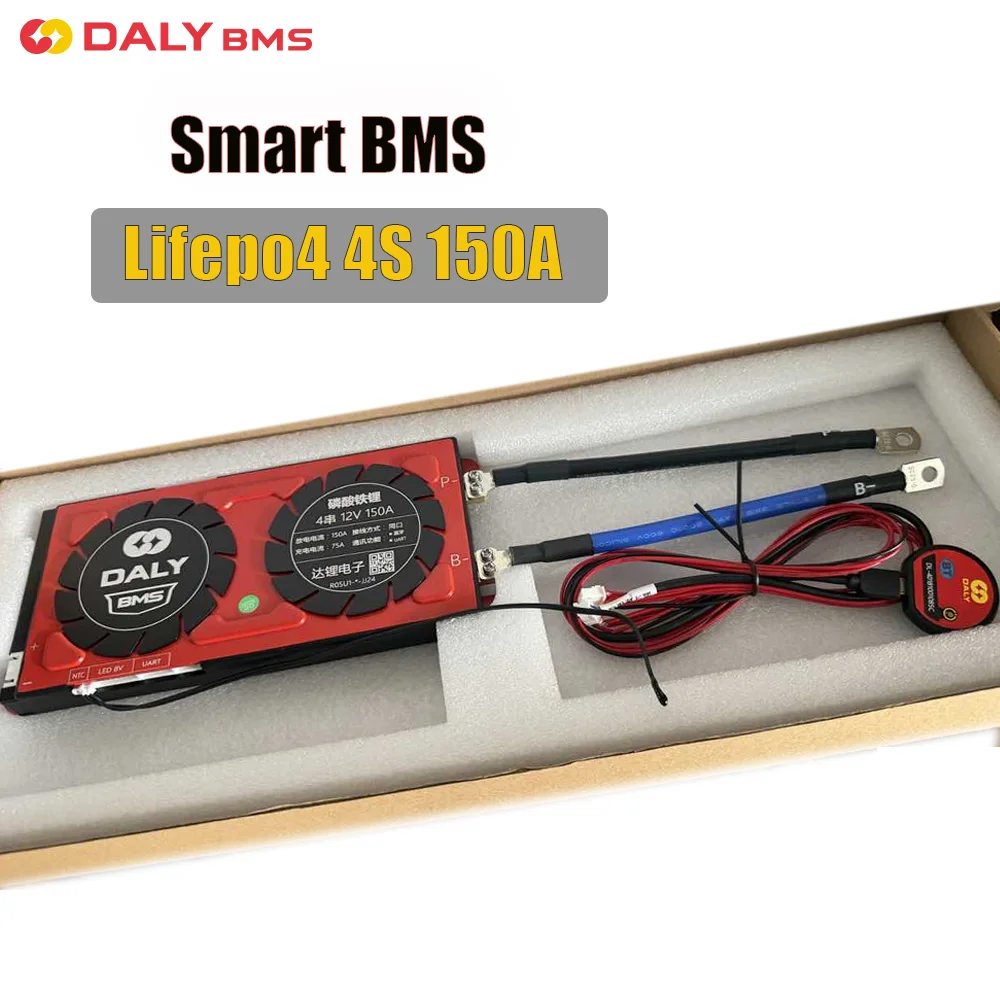Daly Smart BMS LiFePo4 4S 12V 150A APP BMS Bluetooth UART Port Solar Energy Inverter Power Bank