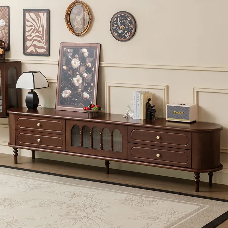 Aesthetic Premium Tv Stands Metal Legs American European Wood Premium Tv Stands Retro Design Mueble Salón Tv Furniture For Home