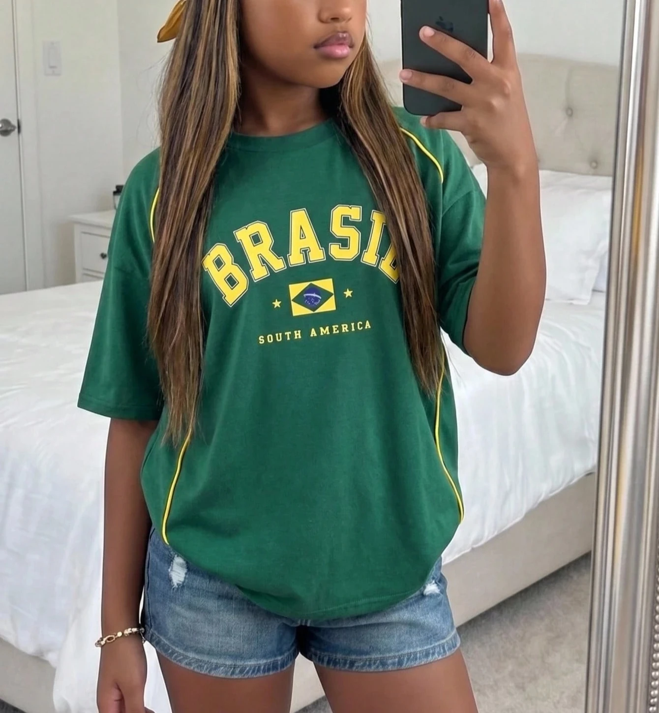 Summer Brazil Style 3D Print T Shirt Outdoor Sports Short Sleeve T-Shirts Casual Round Neck Loose Tops Trend Clothing Streetwear