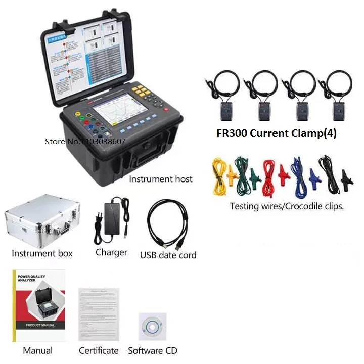 

Обновленный анализатор качества электроэнергии трансформатора ES4000, 4 канала, фазовое напряжение, 1000 В, измеритель постоянного тока, полный электрический тестер