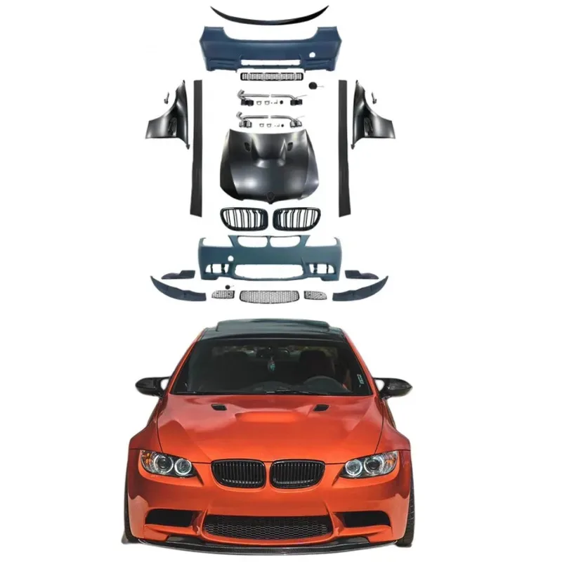 

Hot sale car bumper For 3 Series E90 Modified M3 style bumper with grill and side skirt Body kit 2005-2008