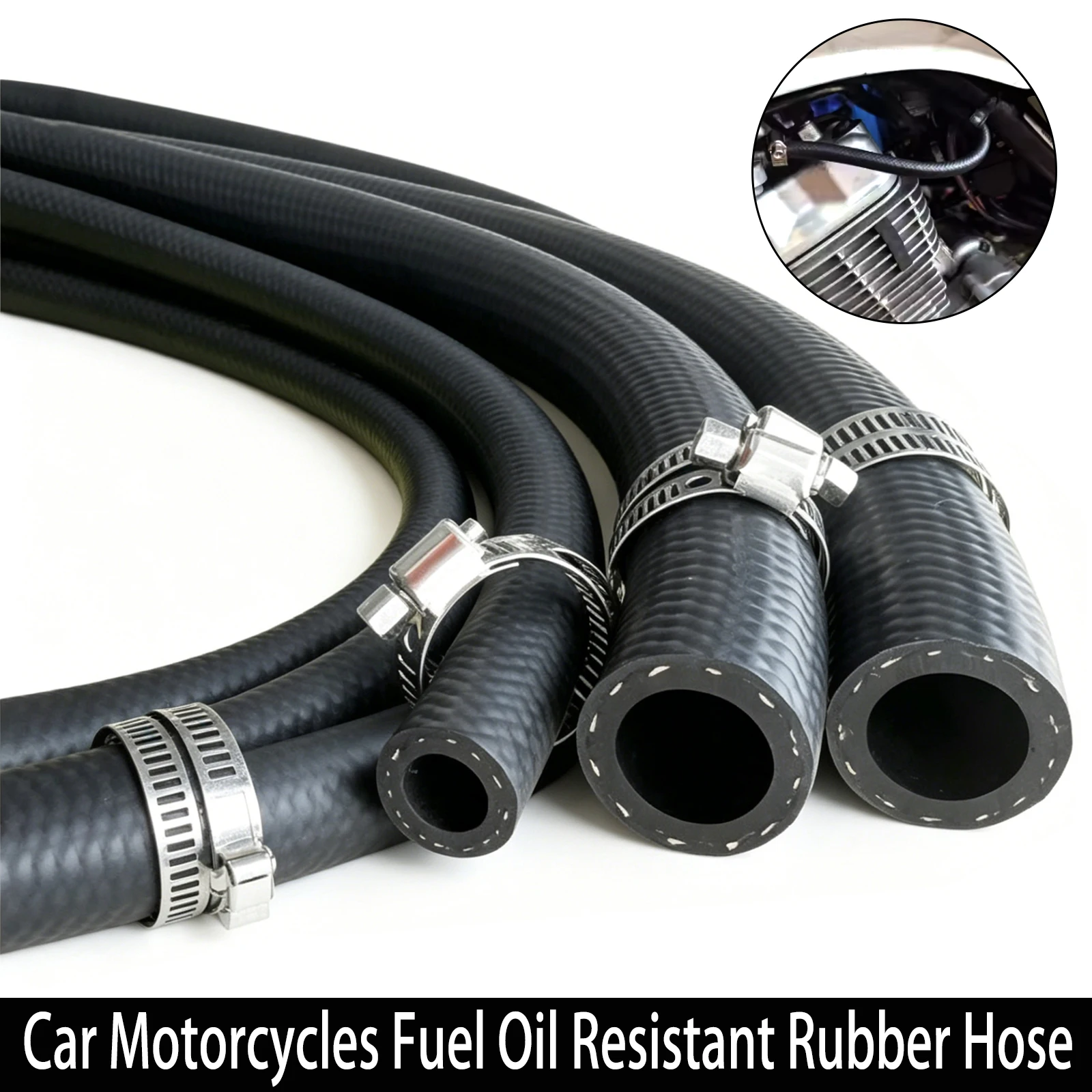 Fuel Hose Line Oil Resistant Universal Rubber Pipe for Auto Motorcycle Truck Van ID 1/4 5/16 3/8 1/2 5/8 3/4 Inch 6-25mm