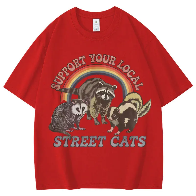 Donne Vintage Divertente Racoon Meme Graphic T-shirt Uomo Donna Abbigliamento Moda T-shirt a maniche corte Estate Casual Top traspirante