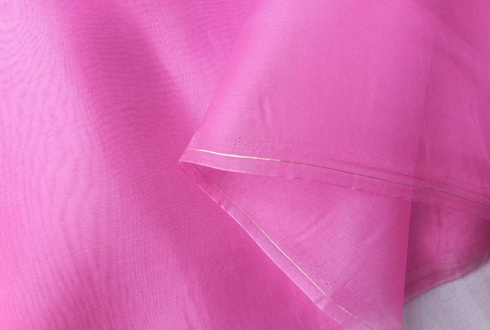 45'' / 55'' breit pro Meter steif geformte Hochzeitsgaze aus schlichter, natürlicher Organza-Stoff aus reiner Seide – Detail 32