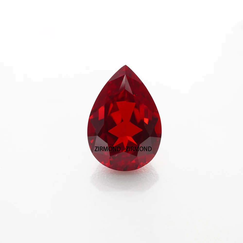 

5x3mm-12x8mm Pigeon Blood Red Lab Grown Ruby Pear Shape Dazzling Loose Gem for Jewelry Making Material with AGL Certificate