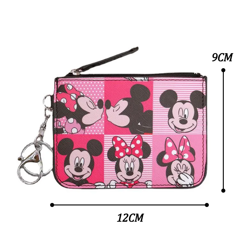 Disney Brand Cartoon Mickey Minnie Card Set Coin Purse PU Leather Donald Duck Ladies Wallet ID Card Bank Card Storage Bags