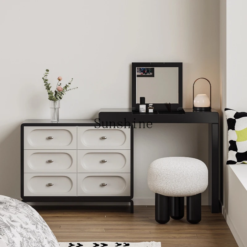 

French Cream Modern Black and White Dressing Table Bedroom Workbench Computer Desk