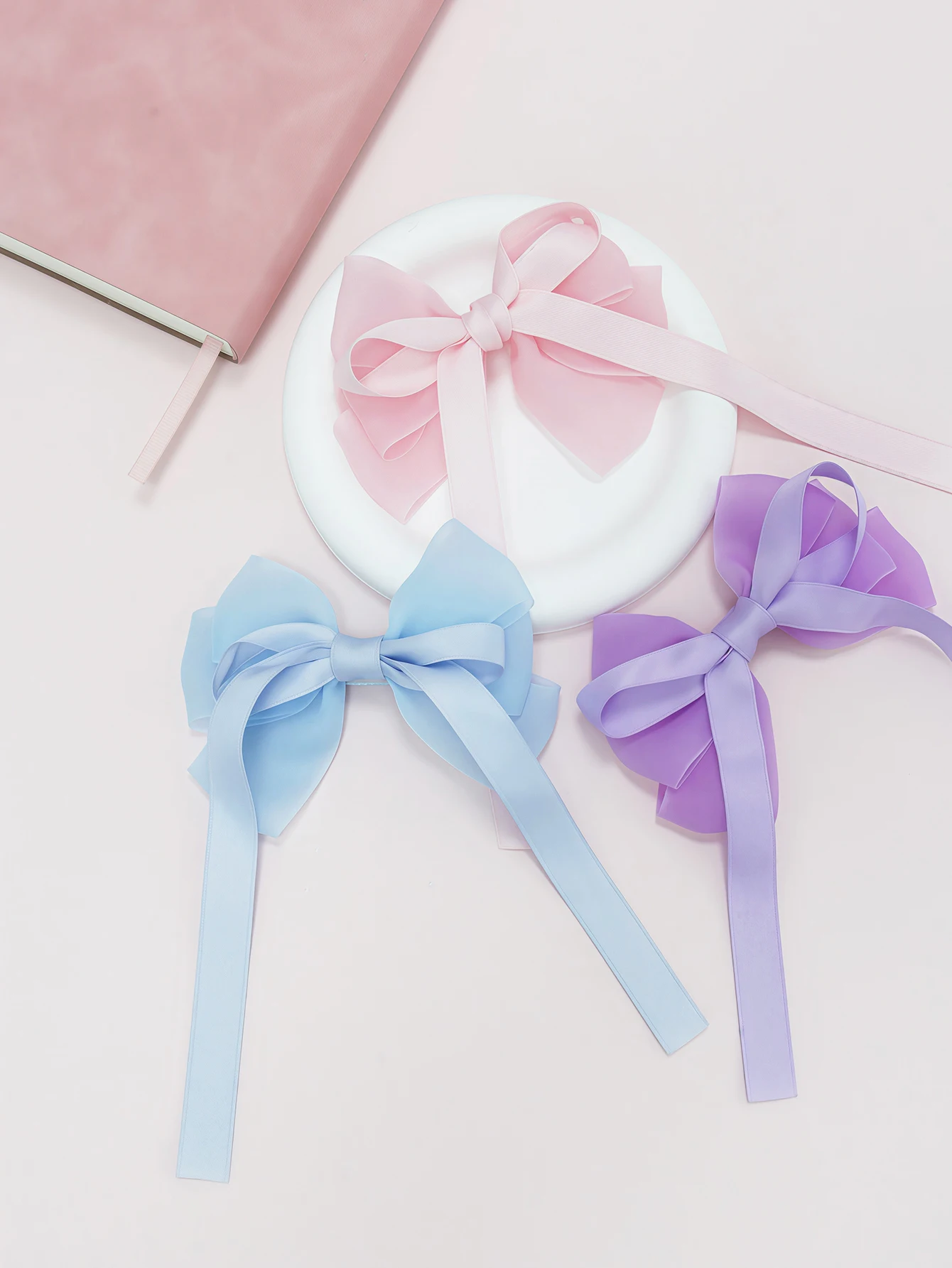 

Korean-style sweet hairpin with floating ribbons, silk ribbons and bowknots, candy-colored hairpins, hair accessories