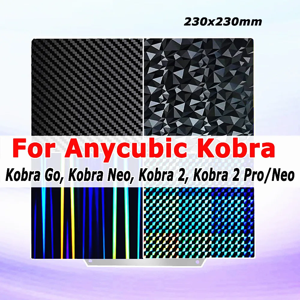 

Сборная пластина для Anycubic Kobra Go/Kobra 2 Pro/Neo с подогревом, детали 3D-принтера, двухсторонний лист пружинной стали для Anycubic Kobra