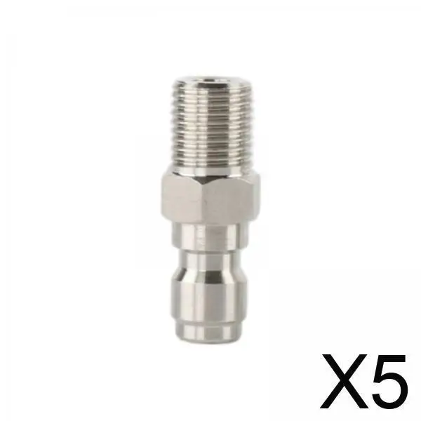 

5x Pressure Washer Adapter Male Stainless Steel Adapter Coupler