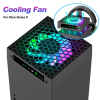RGB Fan Cooling System 3 Levels Adjustable Speed Heat Dissipation Fan with Headset Holders USB Port for Xbox Series X Console