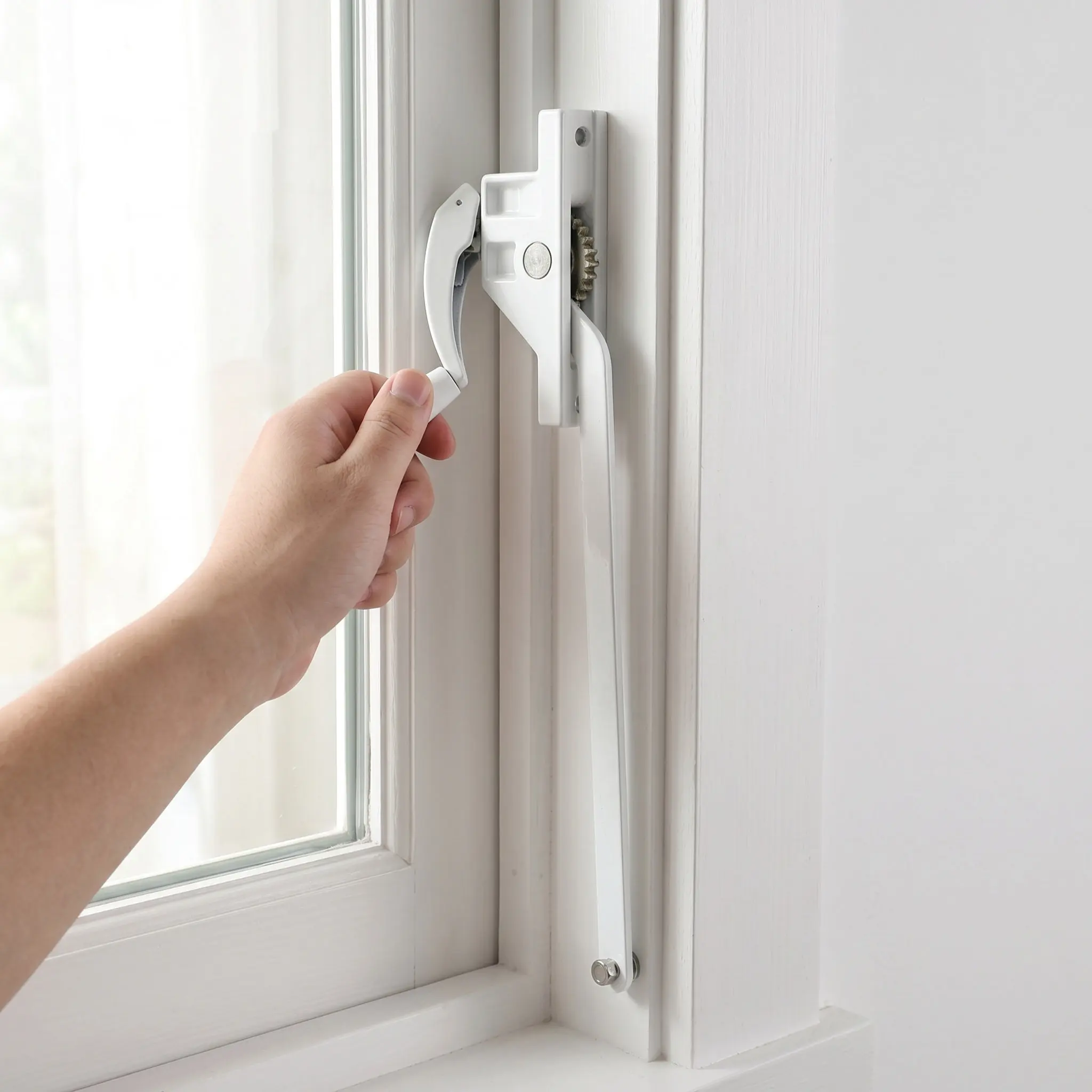 Right Hand Casement Window Crank Operator 14 Single Arm Handle Replacement Manual Window Opener for Vertical Sliding and