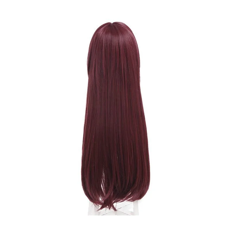 Fate FGO Scathach Cosplay Wigs Women 80cm Long Straight Purple Synthetic Hair