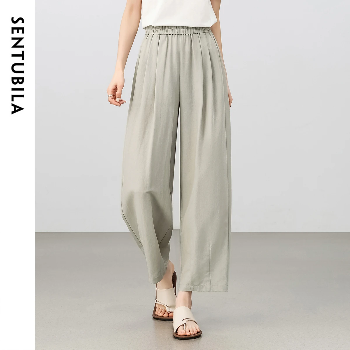 

SENTUBILA Sail Radish Pants Women's Fashion 2025 New Commuting High Waisted Trousers Spring Clothes for Women 152K55912