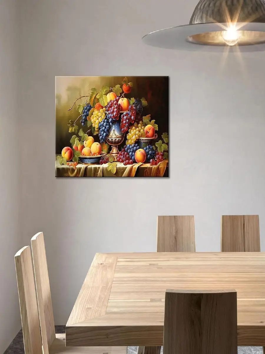 Vintage Fruit  Grape Canvas Art  Rustic Farmhouse KitchenDining Room Wall Decor