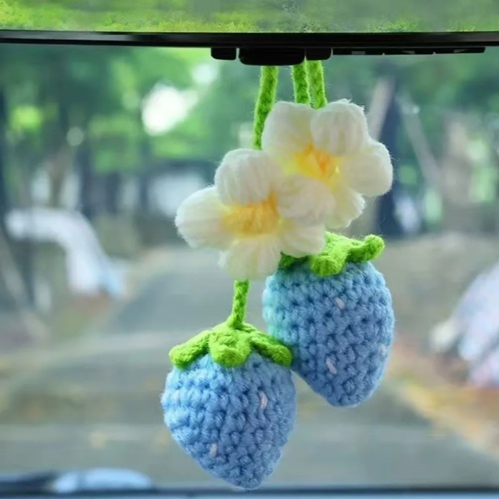Wool Woven Crochet Curtain Tie Back Handmade Strawberry/Sunflower Crochet Pendant Cute Floral Design