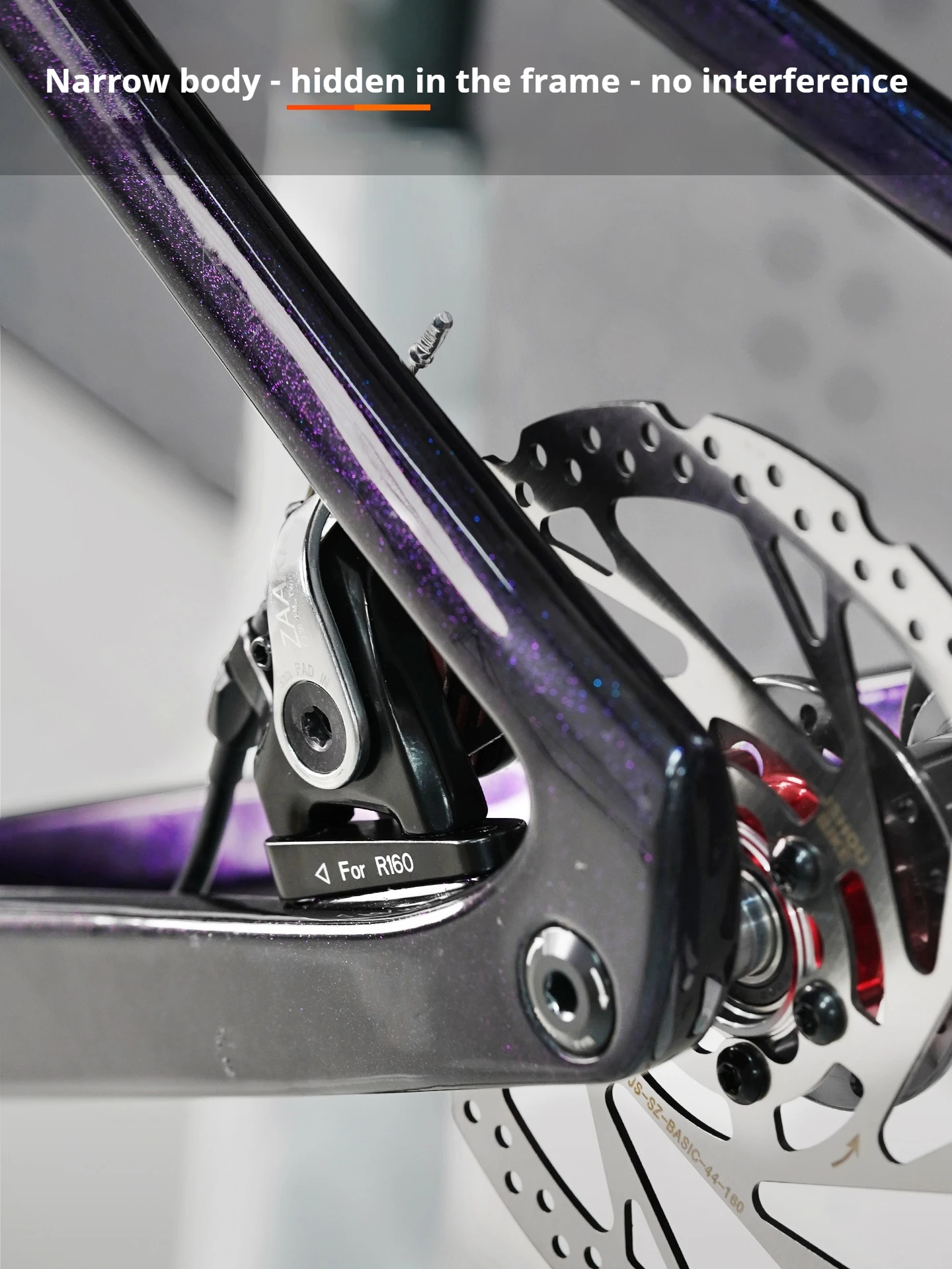 ZAAKR Mechanischer Bremssattel Modell C230-C235 Vergrößerter Kolben, leichtes Design für Fahrräder mit Flat-Mount- und Post-Mount-Befestigung – Detail 4