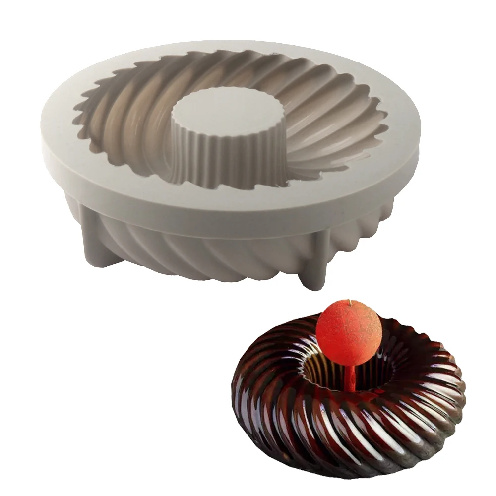 Diagonal Ring Thread Donut Mousse Cake Mold Kitchen Baking Mold Food Grade Silicone Chocolate Mold Party Dessert Bakeware
