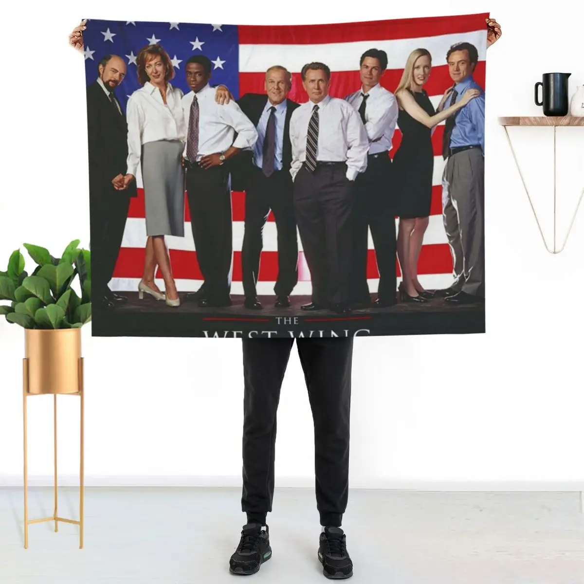 The West Wing Cast Throw Blanket Flannels Soft Plaid Moving Cute Plaid cosplay anime Large Blankets