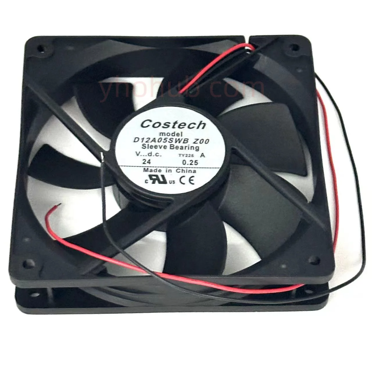 Costech D12A05SWB DC 24V 0.25A 120x120x25mm 2-Wire Server Cooling Fan